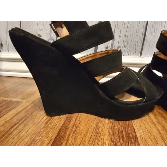Qupid black tall wedges size 8 - Picture 4 of 5